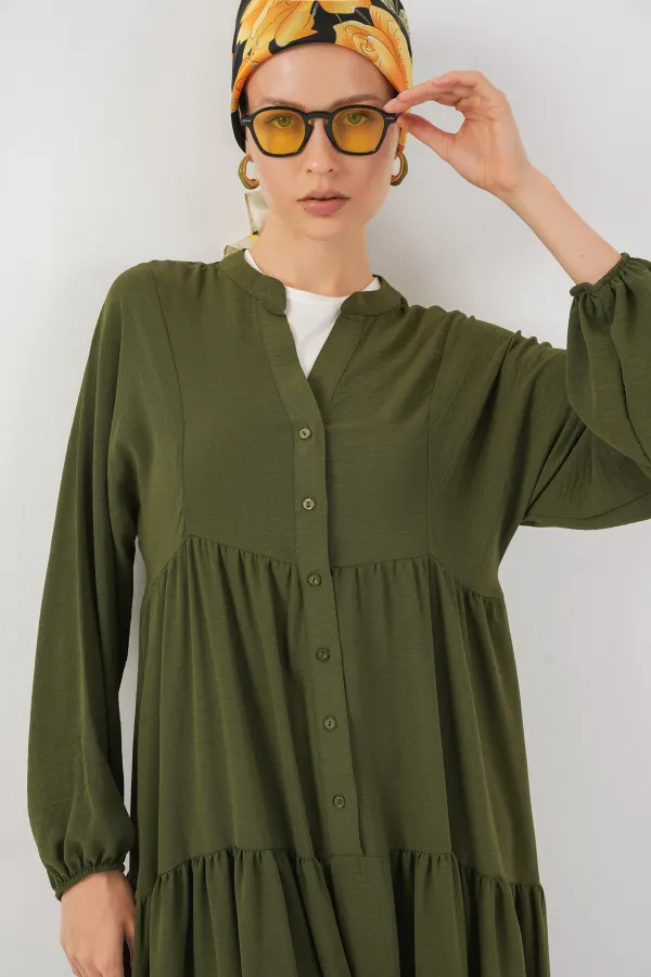 2527 Women's Long Hijab Dress - Khaki 2527 Women's Long Hijab Dress - Khaki