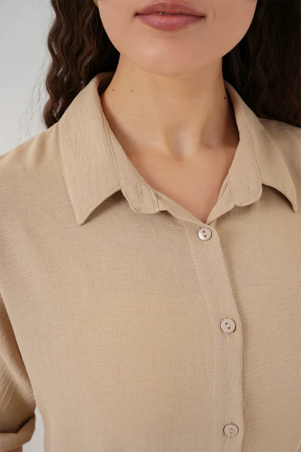 Robe à manches courtes pour femme 2214 - Beige