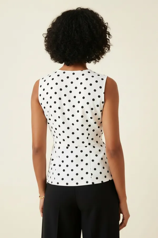 Women's Sleeveless Tie-Up Blouse 40015 - White
