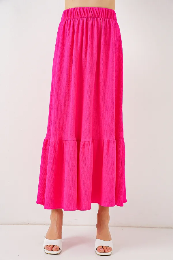 1886 Long Knitted Skirt - A.Fuchsia