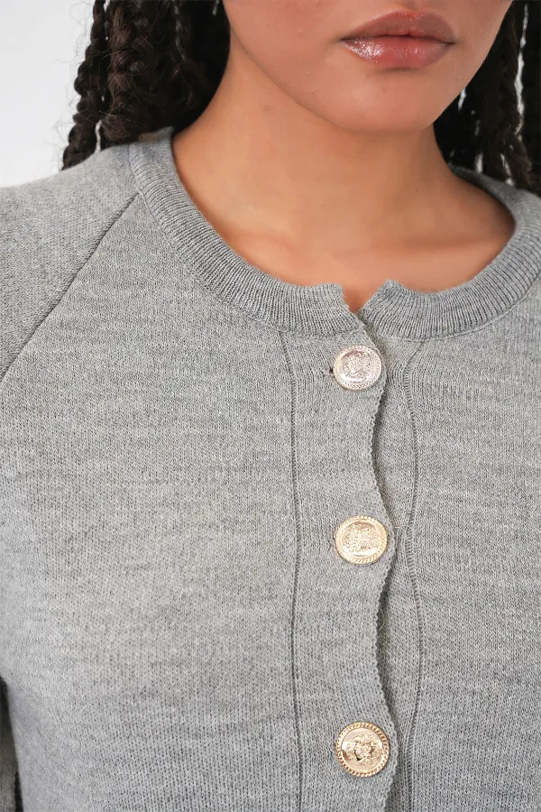 Kadın Triko Panço Hırka 15965 - Gri