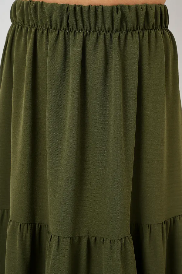 Kadın Ayrobin Uzun Etek 8048 - Haki