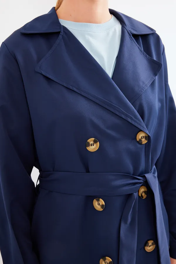 Trench-coat croisé 5853 - Bleu marine