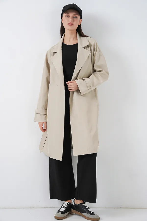 Trench-coat croisé pour femme 5987 - Beige