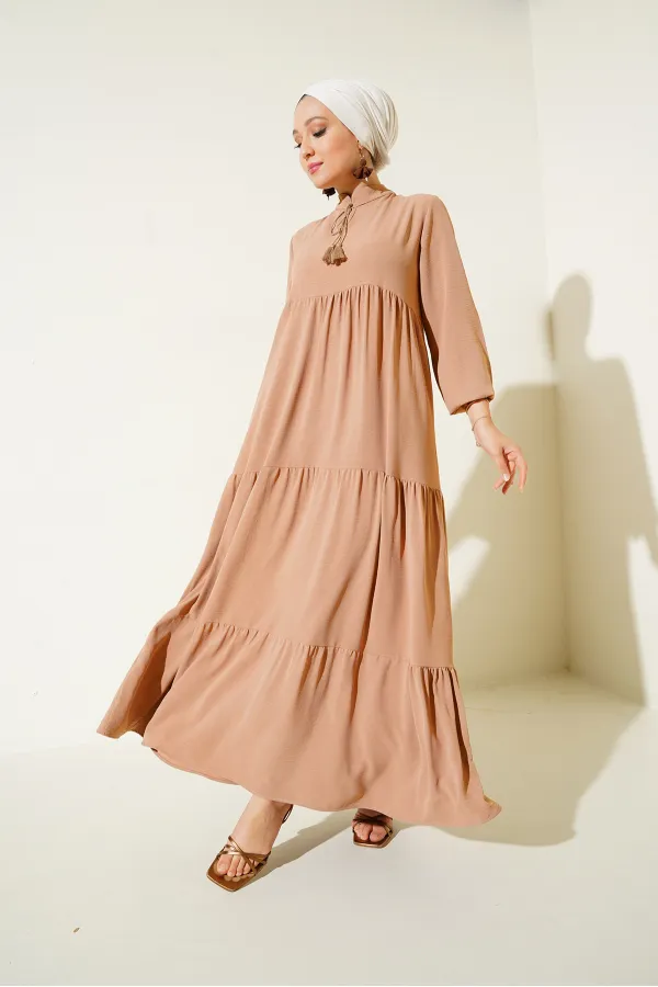 1627 Lace-Up Hijab Dress - Dizon