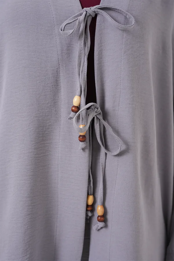 Kadın Ayrobin Kimono Pantolon İkili Takım 6739 - Gri