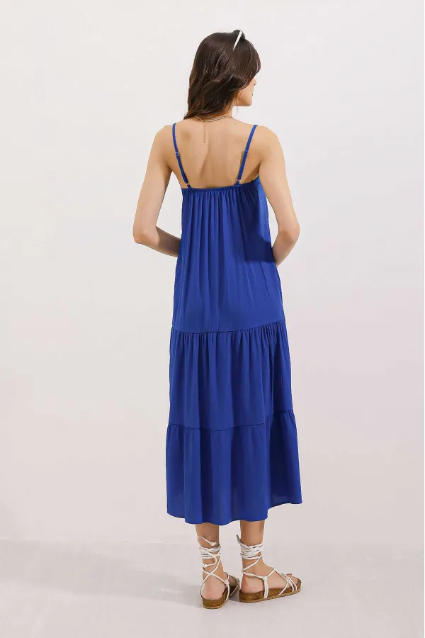 Robe midi à bretelles 2403 - Saxe