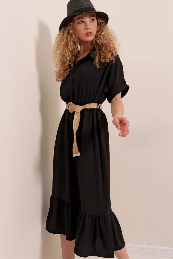 2292 Belted Dress - Black