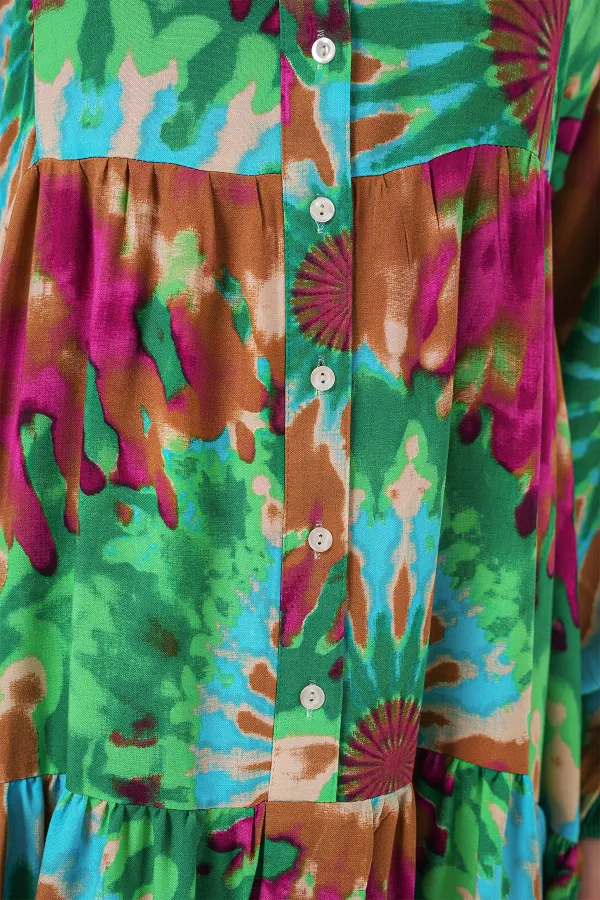 Robe hijab à motifs authentiques 2423 - Verte 9