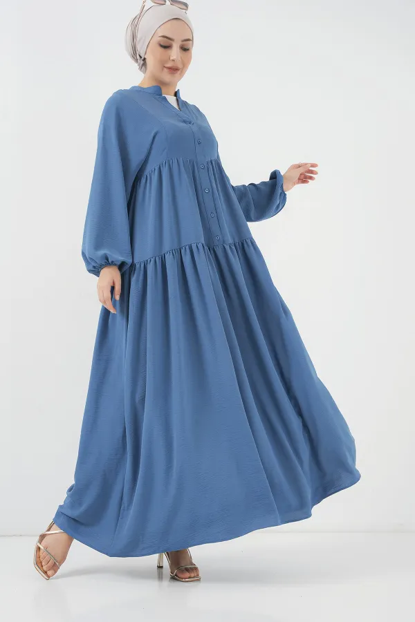 2527 Women's Long Hijab Dress - Indigo 2527 Women's Long Hijab Dress - Indigo