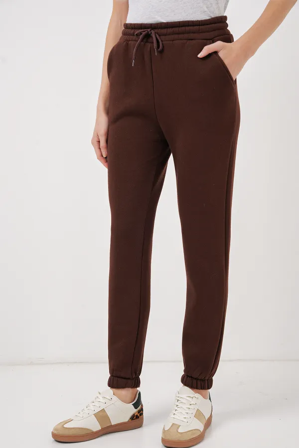 Pantalon de survêtement triple fil 55450 - Marron