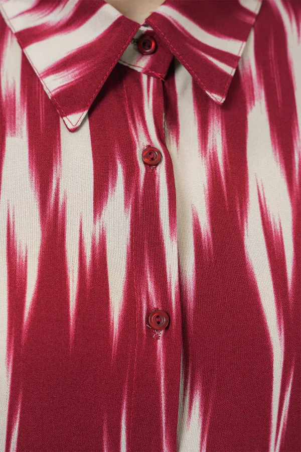 Chemise oversize à motifs pour femme 20301 - Rouge