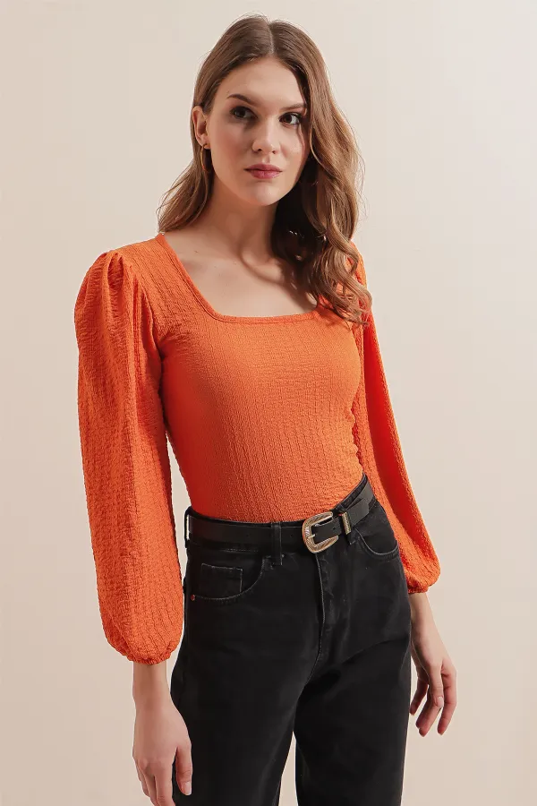 Chemisier à manches longues 0442 - Orange