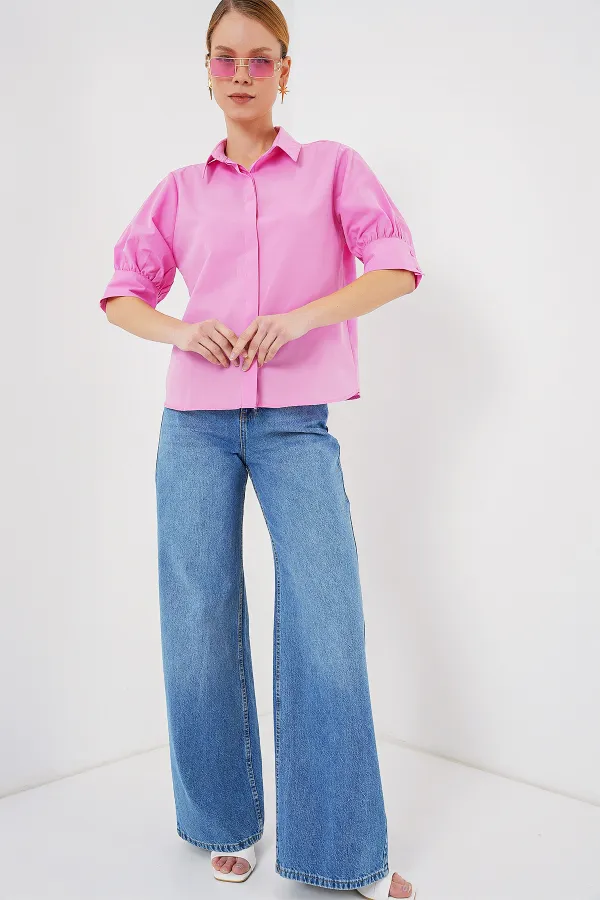 Chemise à manches courtes pour femme 20312 - Rose