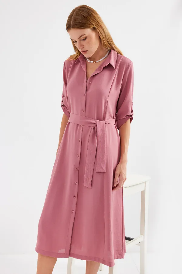 Robe-chemise ceinturée 2442 - A.Dry Rose