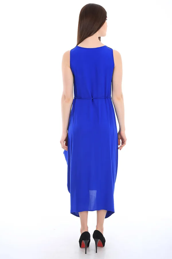 1512 Embroidered Front Dress - Saxe