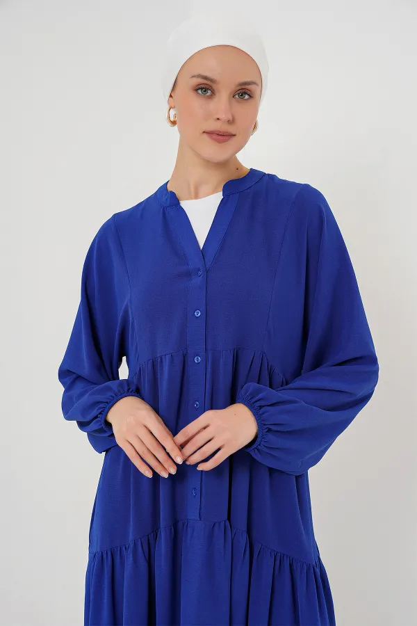 2527 Women's Long Hijab Dress - Saxe 2527 Women's Long Hijab Dress - Saxe