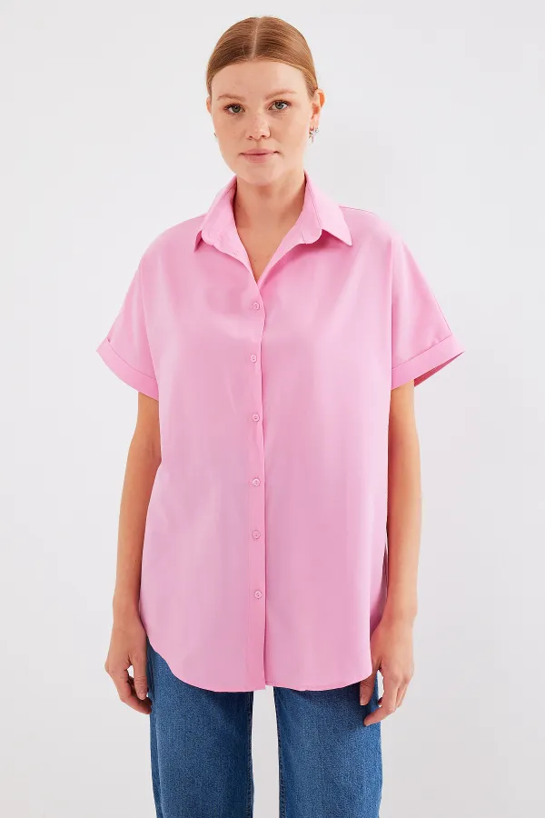 Chemise oversize à manches courtes 20120 - Rose