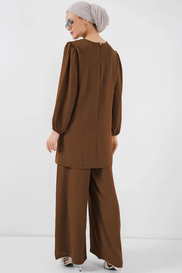 Ayrobin Tunic and Pants Set 6712 - Brown