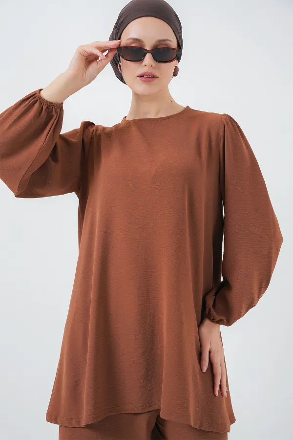 Ayrobin Tunic and Pants Set 6712 - Milky Coffee