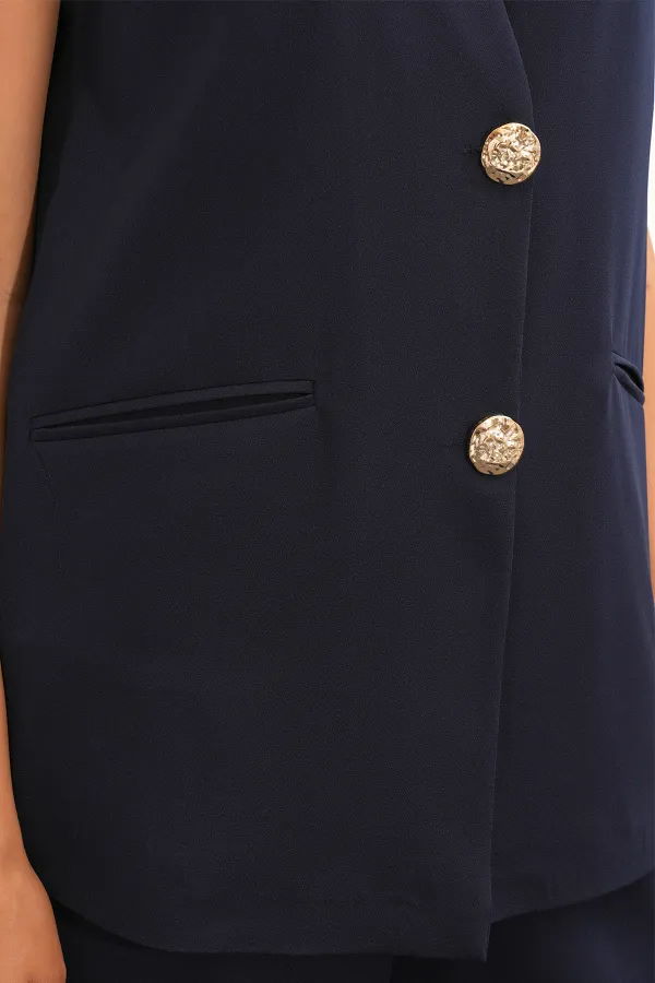 Women's Vest and Trousers Two-Piece Set 30086 - Navy Blue Women's Vest and Trousers Two-Piece Set 30086 - Navy Blue