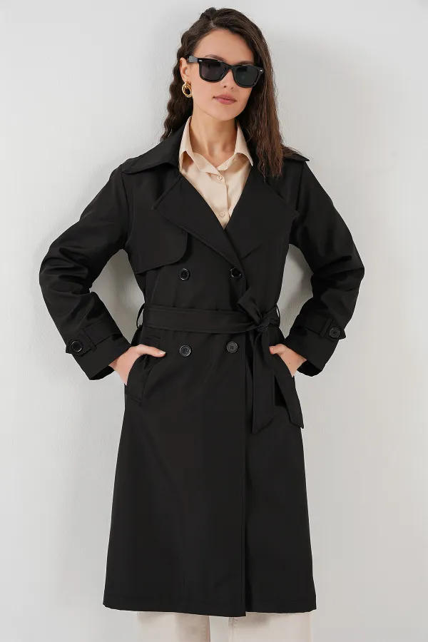 Trench-coat croisé 5918 - Noir