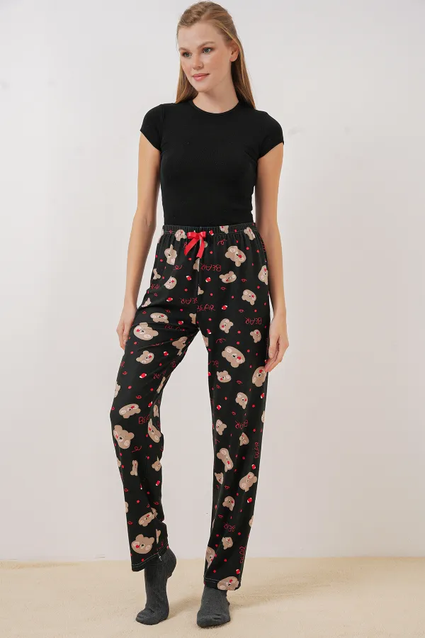 Bas de pyjama à motifs 4323 - Noir