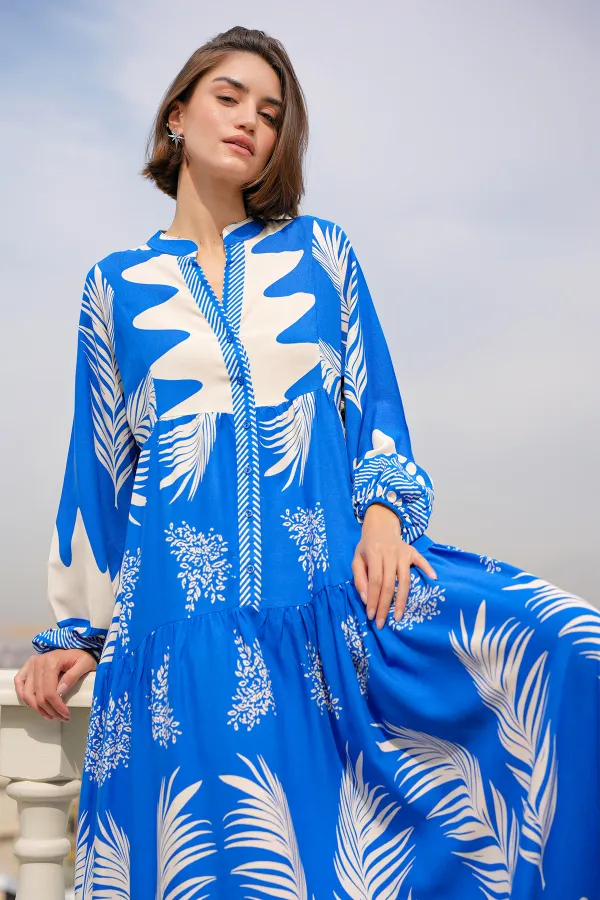 2423 Authentic Patterned Hijab Dress - M. Saks