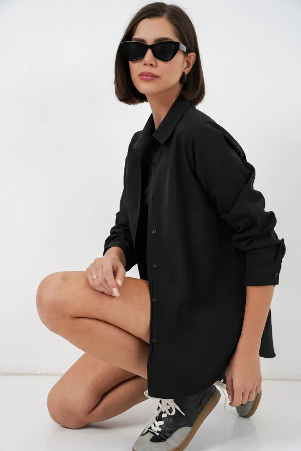 Women's Long Sleeve Basic Shirt 20279 - Black