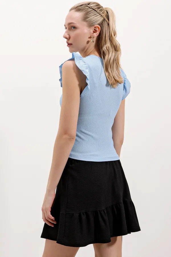 Chemisier tricoté 0430 - Bleu