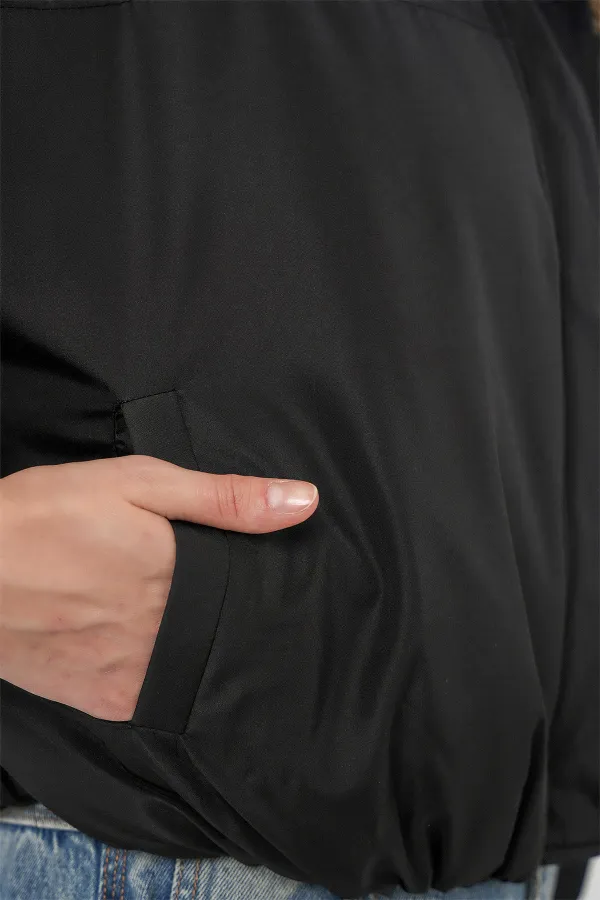 5124 Doudoune noire à col montant