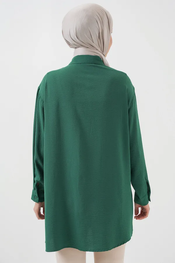 Tunique longue femme 5945 - Vert émeraude