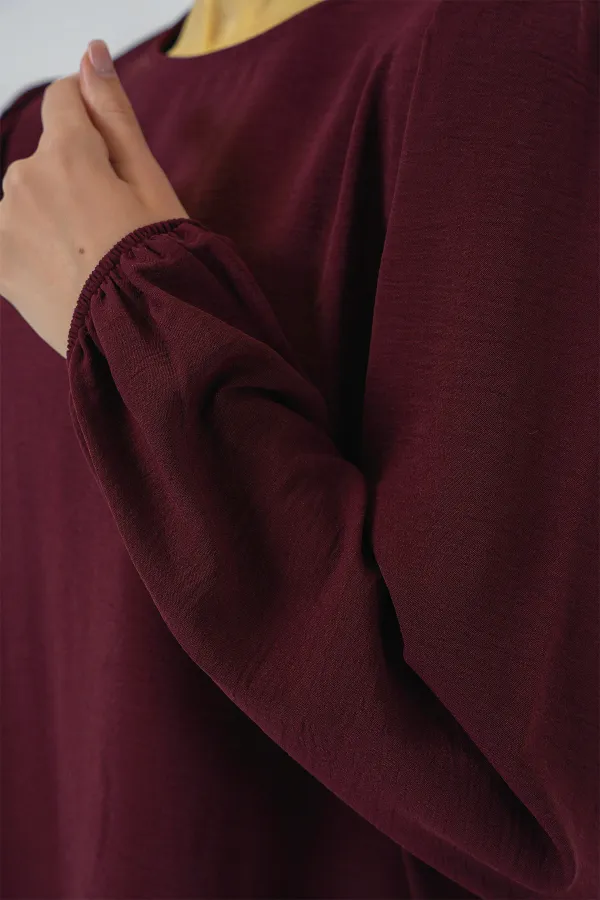 Ayrobin Tunic Trousers Top and Bottom Set 6712 - Claret Red