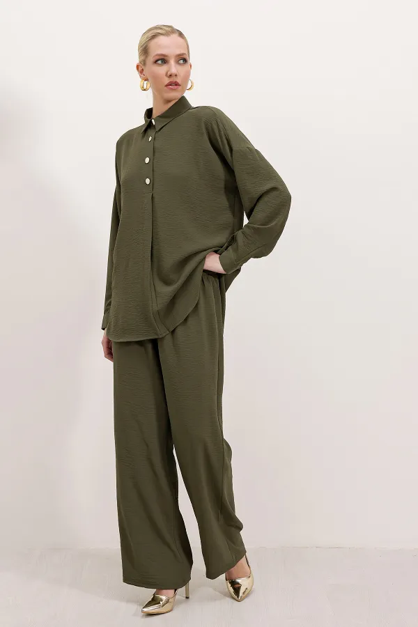 6631 Oversize Alt-Üst Takım - Koyu Haki