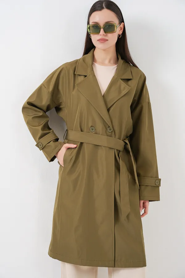 Trench-coat croisé pour femme 5987 - Kaki