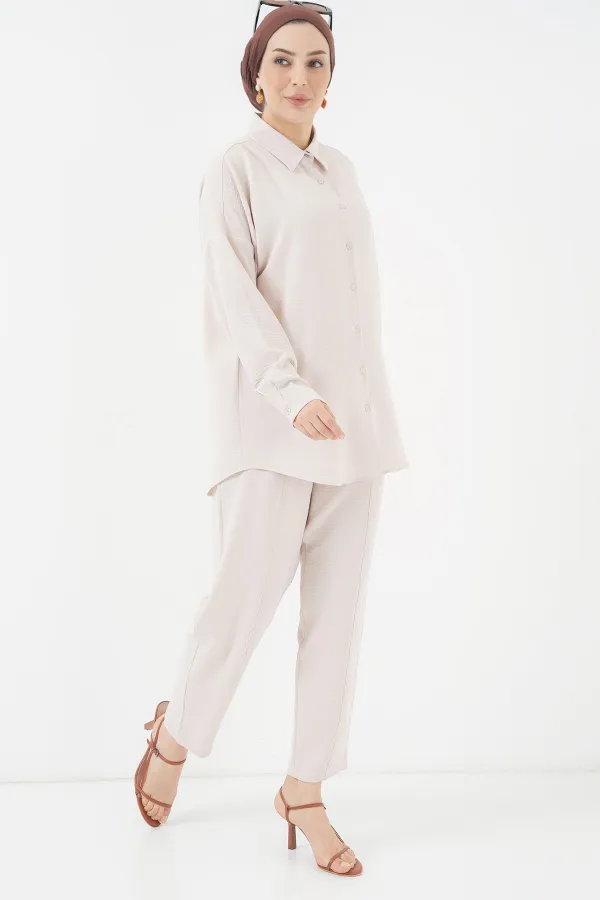 6593 Oversize Two Piece Suit - Cream