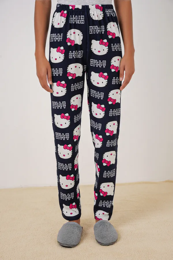 Bas de pyjama à motifs 4323 - Bleu marine clair