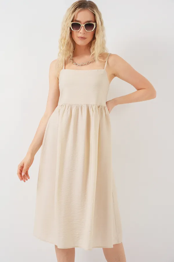 Women's Strappy Ayrobin Dress 2565 - Cream