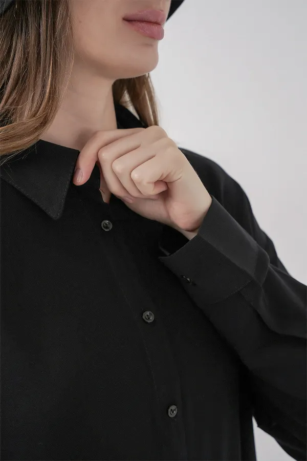 Chemise en viscose 3785 - Noire