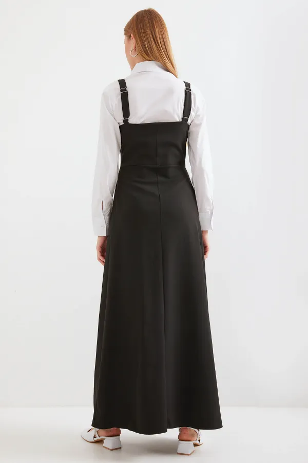 2490 Long Overall Dress - Black