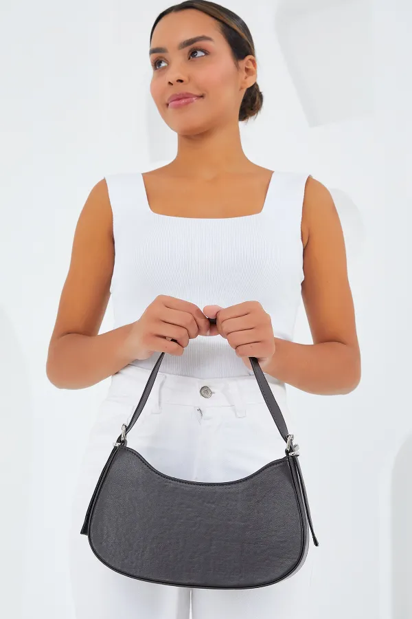 Sac baguette uni marron pour femme 010167