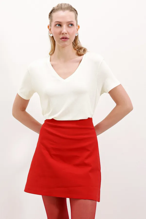 T-shirt oversize à col V 4315 - Blanc