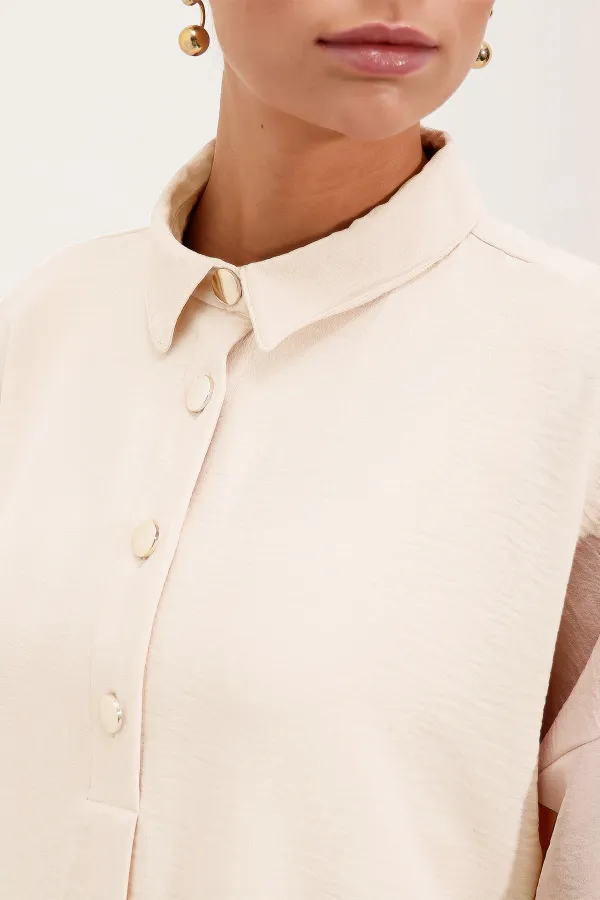 6631 Oversize Alt-Üst Takım - Ekru