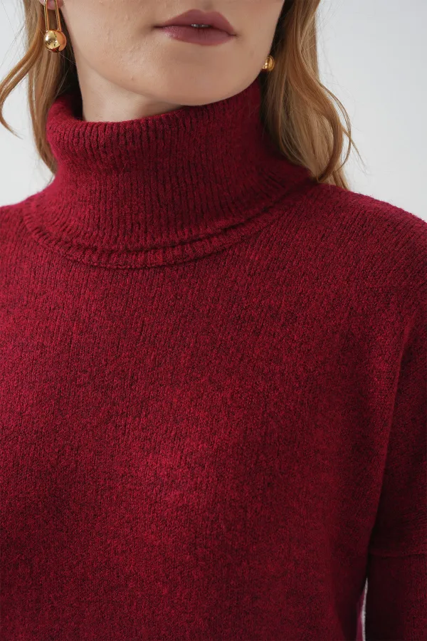 15892 Sweater Skirt and Knitwear Two-Piece Set - Red