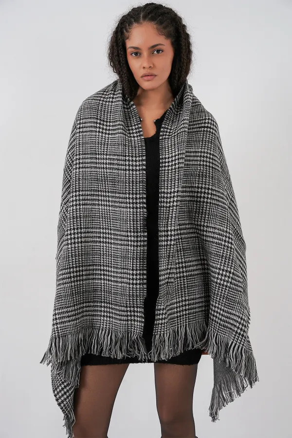 Écharpe-châle épaisse et douce pour femme 15951 - Anthracite