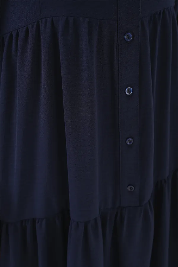 Robe longue hijab pour femme 2527 - Bleu marine