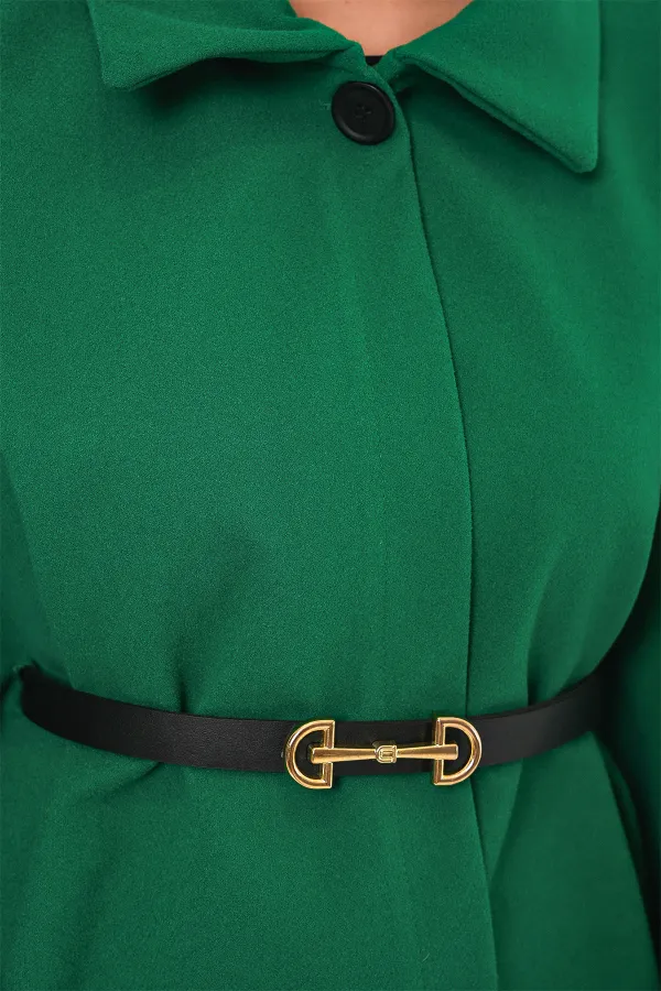 Women's Belted Cashmere Poncho 9170 - Dark Green