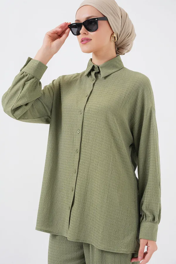 Kadın Örme Tesettür Alt Üst Takım 6711 - Çağla