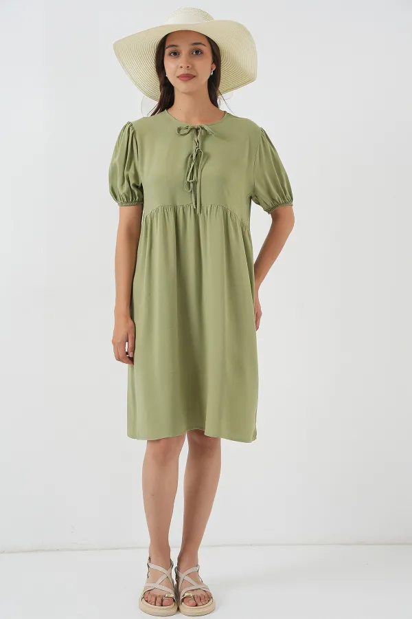 Kadın Bağcıklı Midi Elbise 2575 - C. Çağla