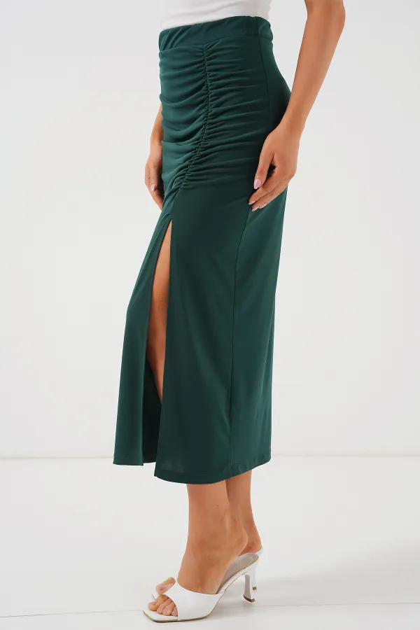 Jupe fendue Sandy 8033 - Vert émeraude